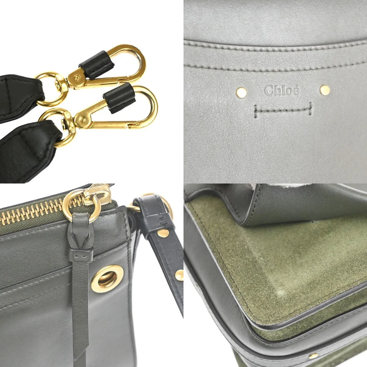 Chloe Roy Leather, Black, Suede, Shoulder Bag