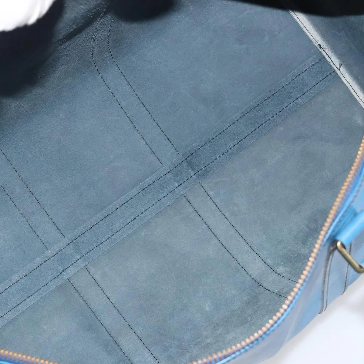 Louis Vuitton Keepall Epi, Blue, Leather, Travel Bag