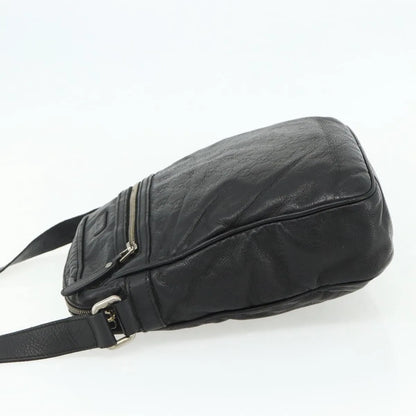 Gucci Front Zip Messenger Guccissima Leather, Black, Leather, Shoulder Bag