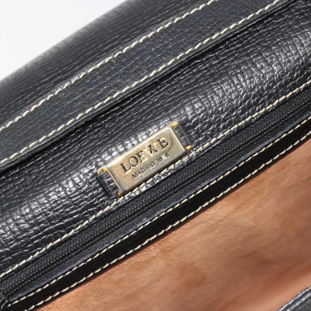 Loewe Barcelona Top handle Leather, Black, Leather, Handbag