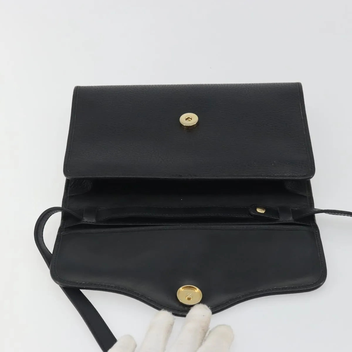 Christian Dior Vintage CD Flap Leather, Black, Leather, Shoulder Bag