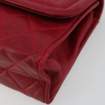 Chanel Vintage Tassel Flap Quilted Lambskin, Red, Leather, Shoulder Bag
