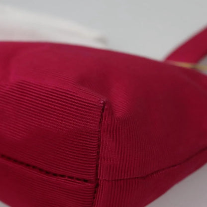 Celine Circle Logo Nylon, Pink, Nylon, Clutch