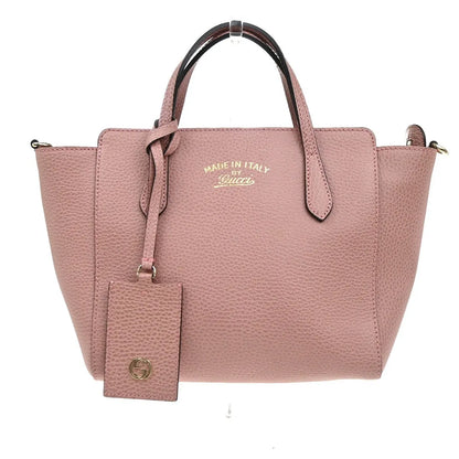 Gucci Swing Pebbled Leather, Pink, Leather, Handbag