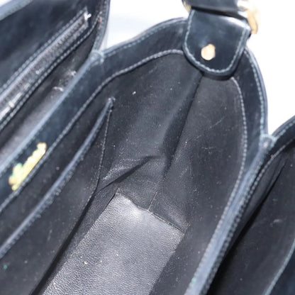 Gucci Vintage Convertible Box Leather, Black, Leather, Handbag