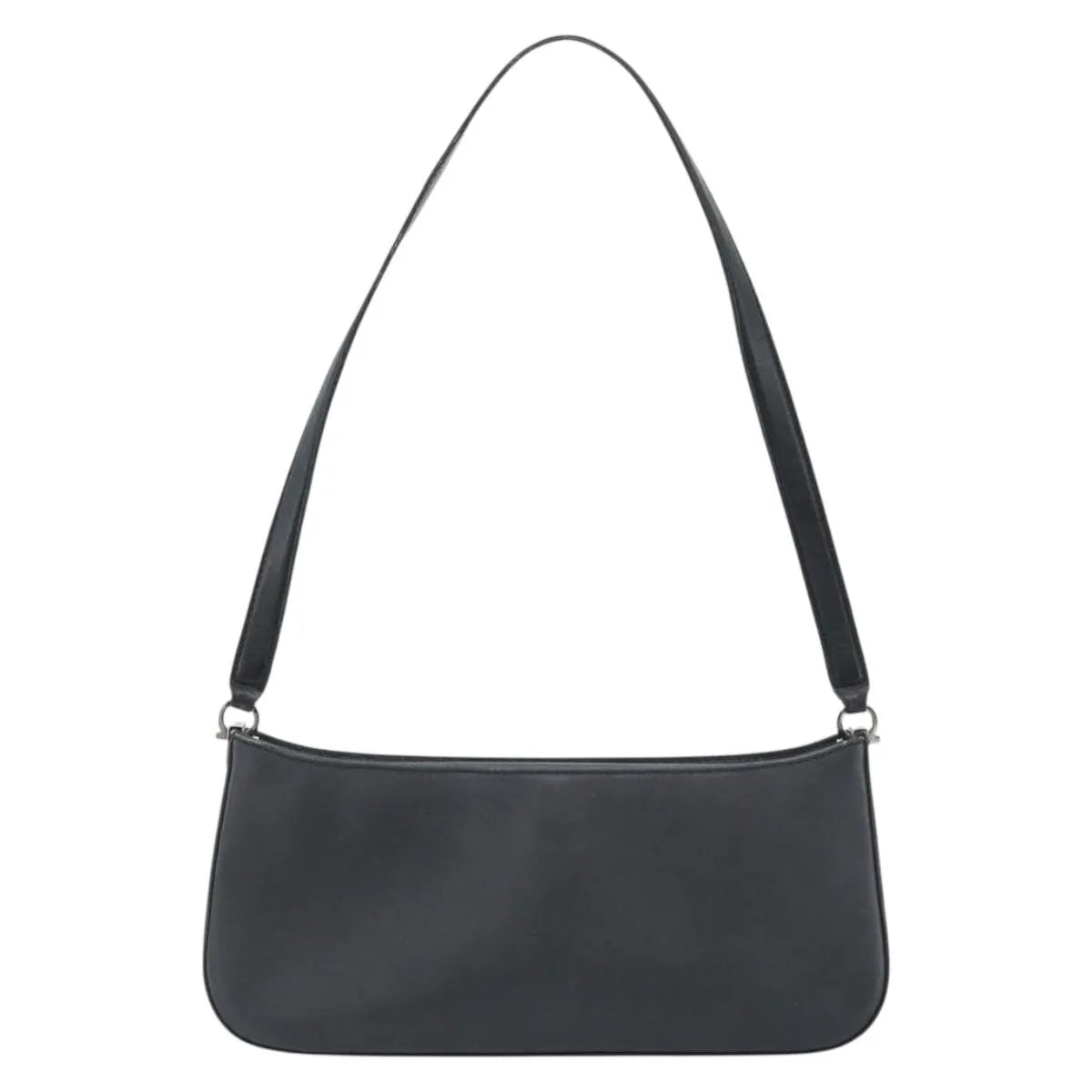 Salvatore Ferragamo Gancini Leather, Black, Leather, Shoulder Bag