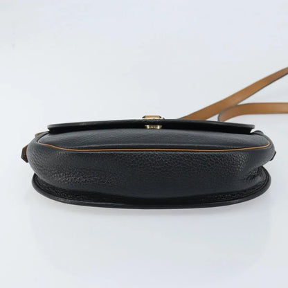 Christian Dior Vintage CD Logo Leather, Black, Leather, Shoulder Bag
