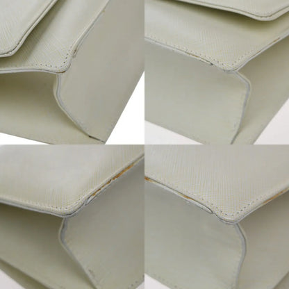 Salvatore Ferragamo Gancini Leather, White, Leather, Shoulder Bag