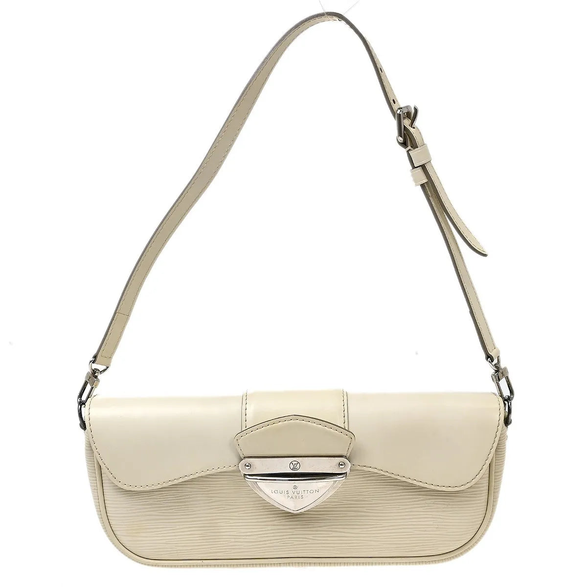 Louis Vuitton Montaigne Epi, White, Leather, Handbag