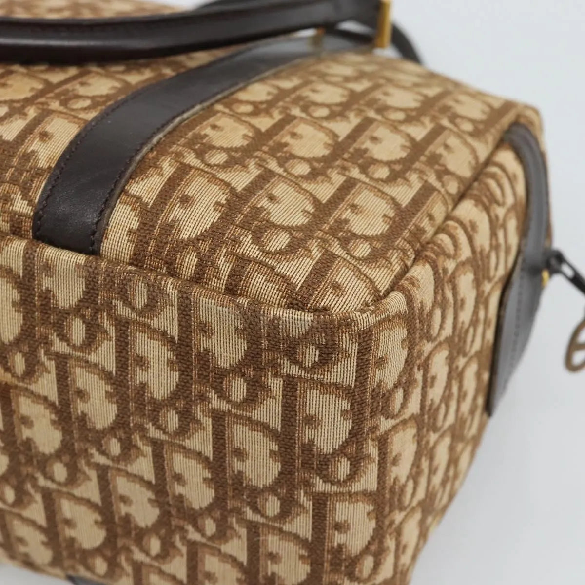 Christian Dior Vintage CD Trotter Canvas, Brown, Canvas, Handbag