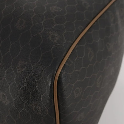 Christian Dior Vintage Honeycomb Boston Canvas and Leather, Black, Canvas, Travel Bag