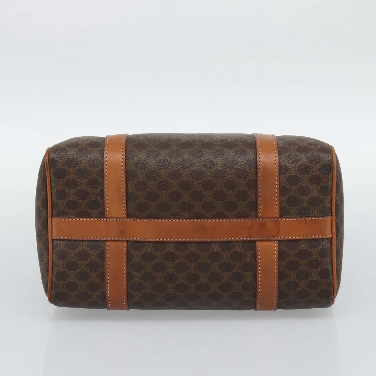 Celine boston Macadam Canvas, Brown, PVC, Travel Bag