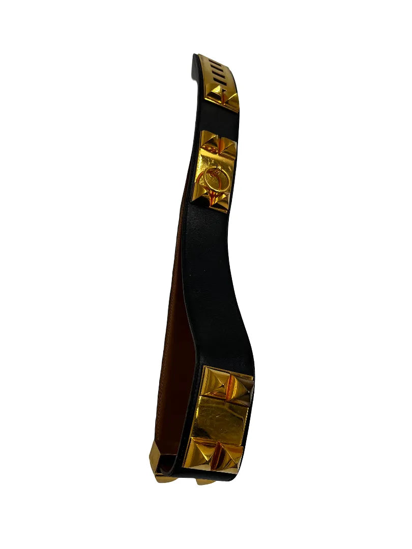 Hermes Collier de Chien Belt Leather, Black, Leather, Belt
