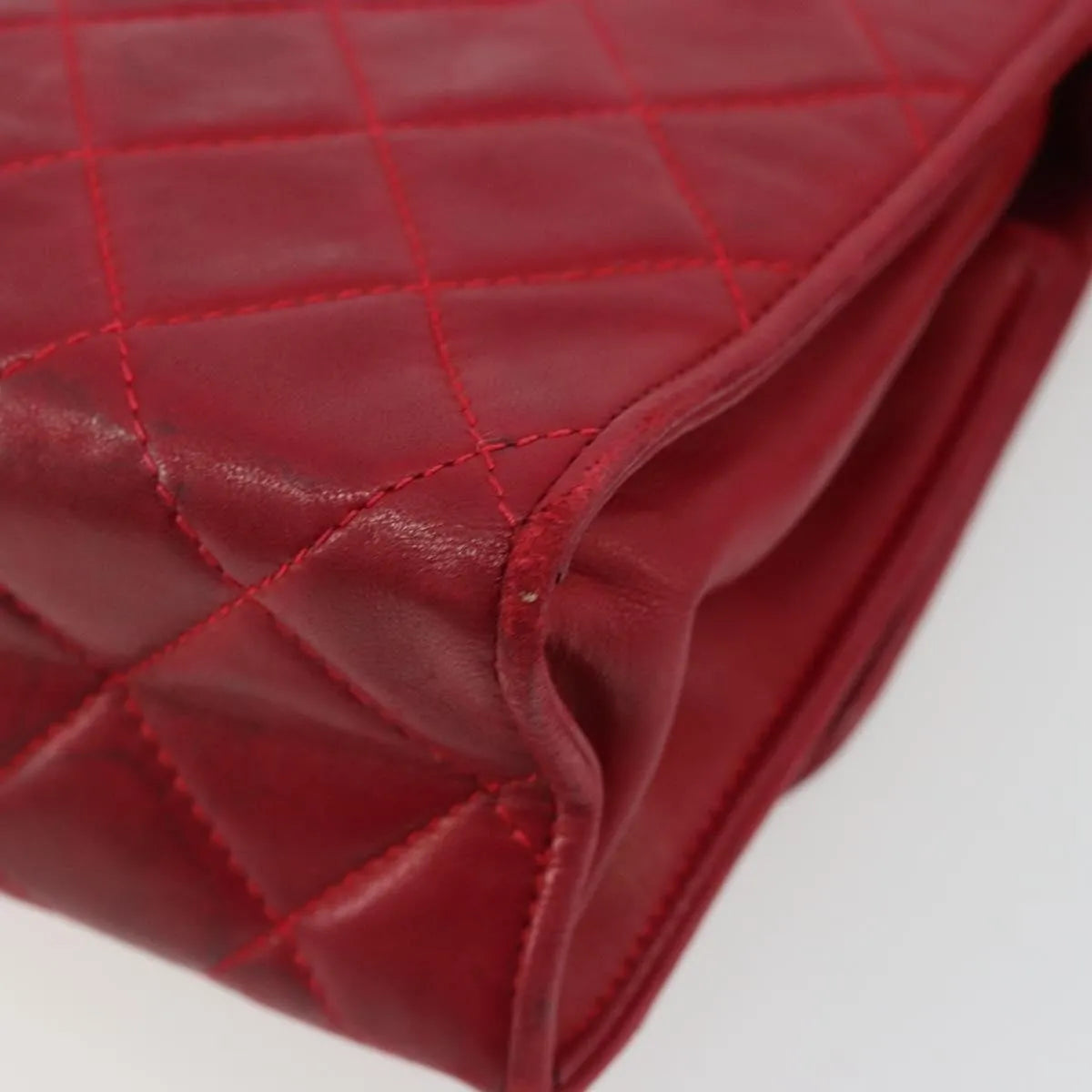 Chanel Vintage Tassel Flap Quilted Lambskin, Red, Leather, Shoulder Bag