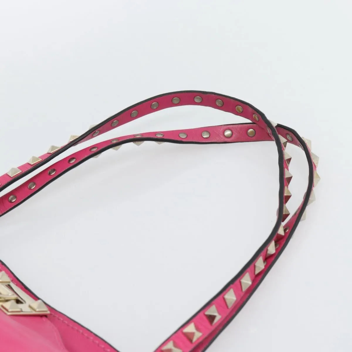 Valentino Garavani Rockstud Tote Textured Leather, Pink, Leather, Tote Bag