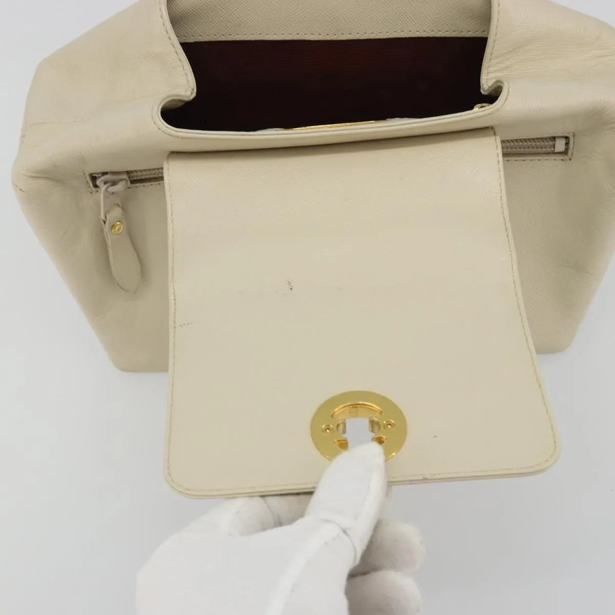 Givenchy Vintage Leather, White, Leather, Handbag