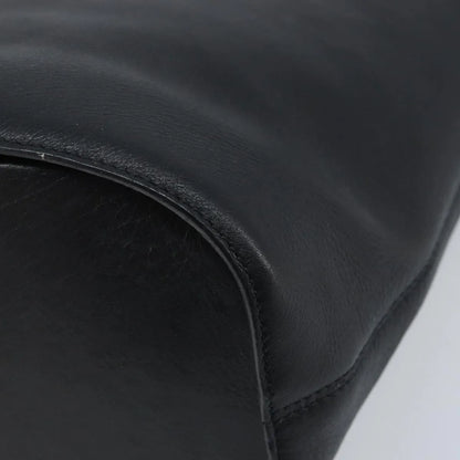 Celine Circle Logo Leather, Black, Leather, Handbag