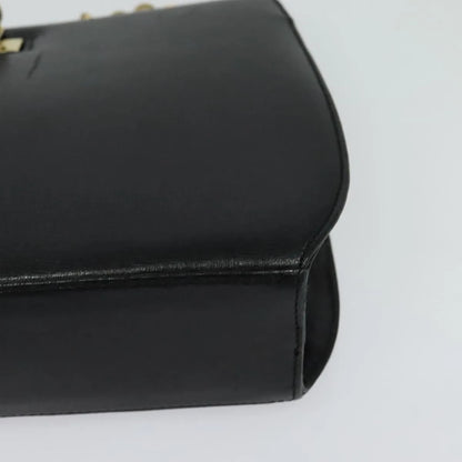 Salvatore Ferragamo Shoulder Leather, Black, Leather, Shoulder Bag