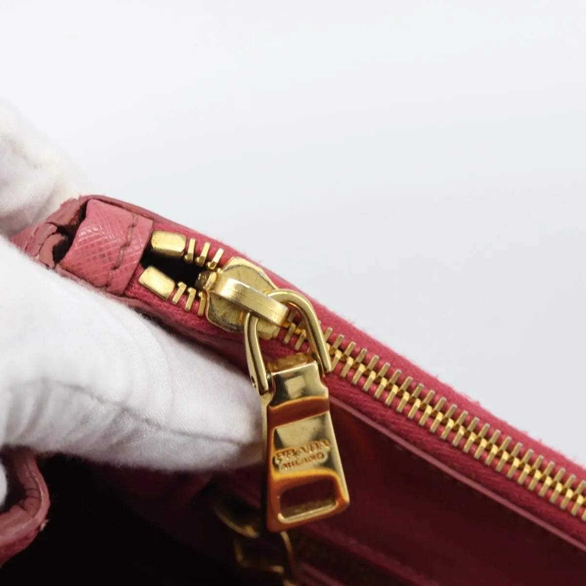 Prada Galleria Double Zip Tote Saffiano Leather, Pink, Leather, Handbag