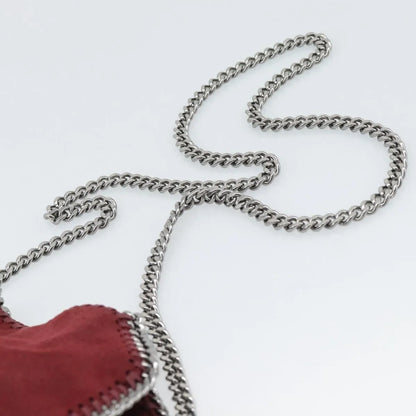 Stella McCartney Falabella Fold Over Clutch Faux Leather, Burgundy, Polyester, Crossbody Bag