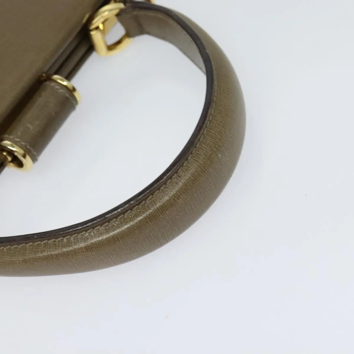 Salvatore Ferragamo Gancini Leather, Brown, Leather, Handbag