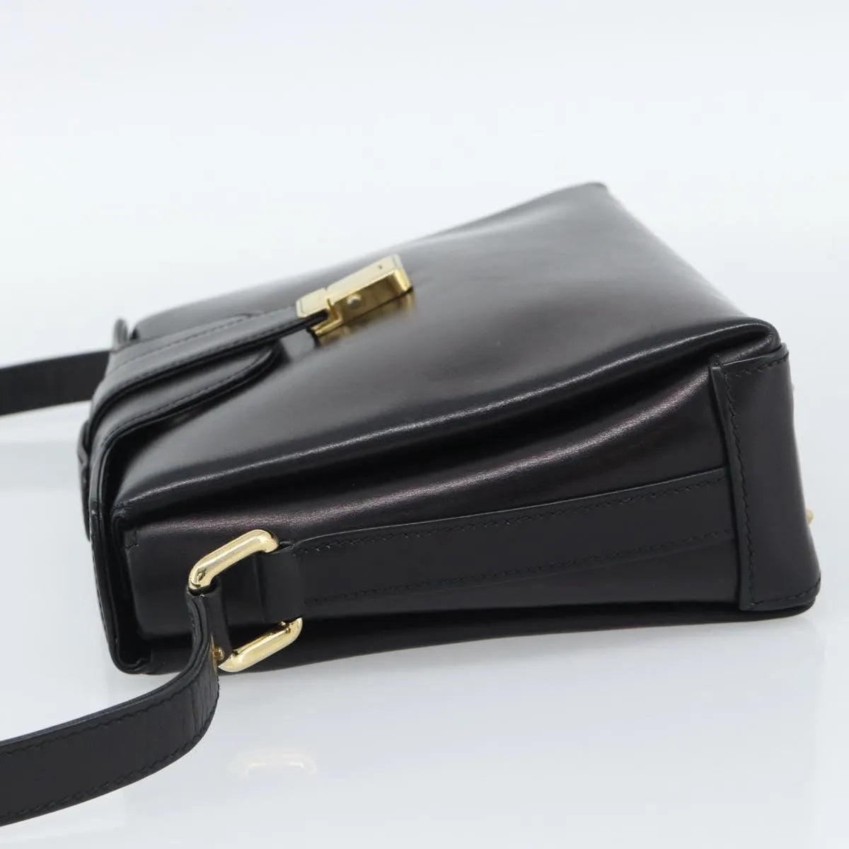 Gucci Vintage Leather, Black, Leather, Shoulder Bag