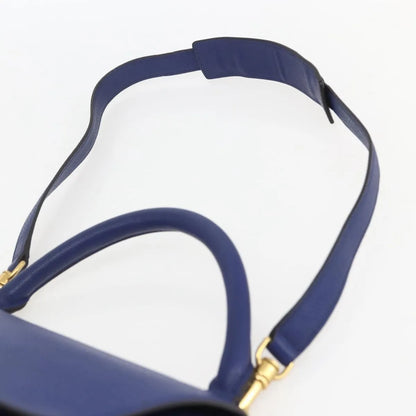 Celine Trapeze Leather, Blue, Leather, Handbag