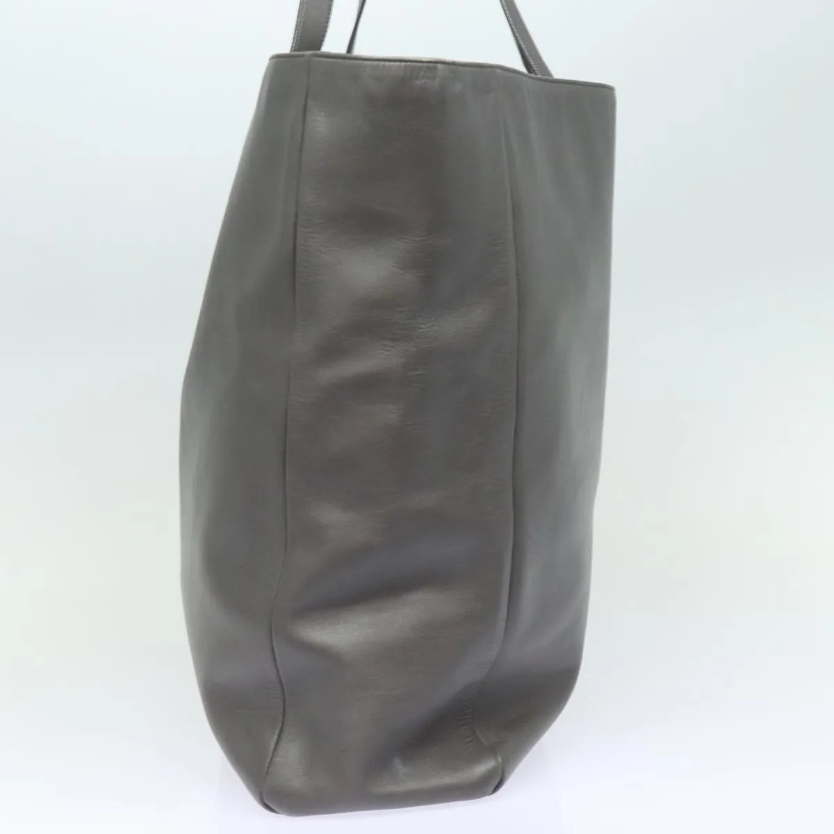 Saint Laurent Reversible North South Shopper Tote Leather, Gray, Leather, Tote Bag