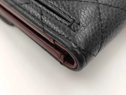 Chanel Classic Flap Card Case Quilted Caviar, Black, Leather, Wallet
