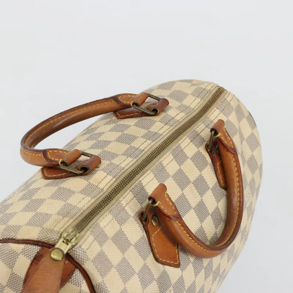 Louis Vuitton Speedy Damier, White, Canvas, Handbag