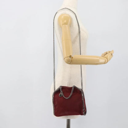 Stella McCartney Falabella Fold Over Clutch Faux Leather, Burgundy, Polyester, Crossbody Bag