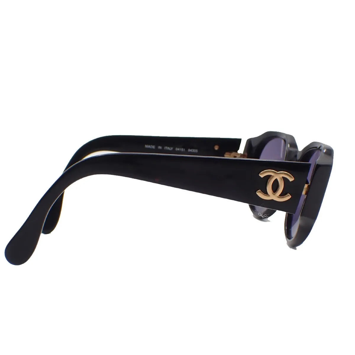 Chanel CHANEL Logo Sunglasses Eye Wear Plastic, Black, Plastic, Sunglasses