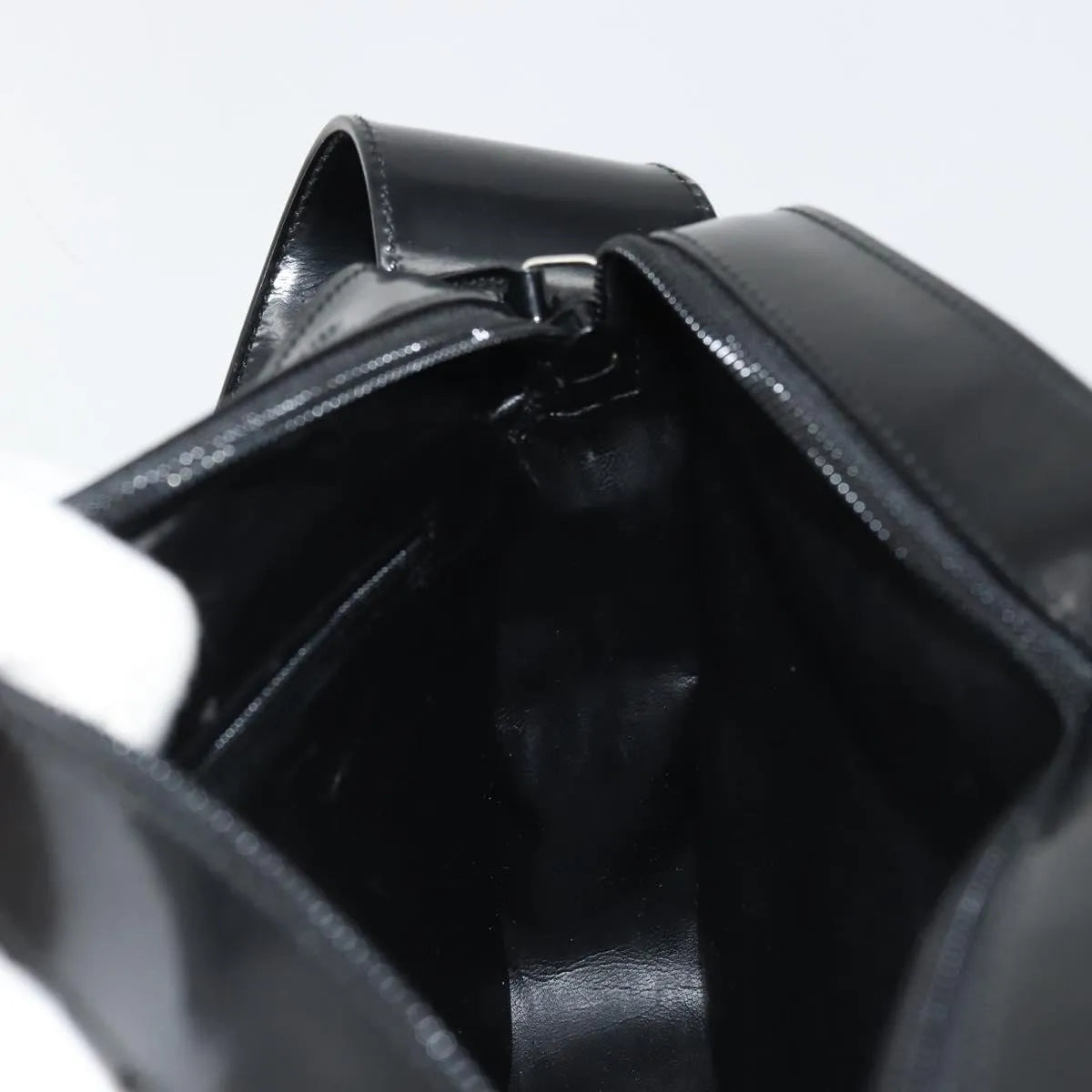 Gucci Vintage G logo Leather, Black, Patent Leather, Shoulder Bag