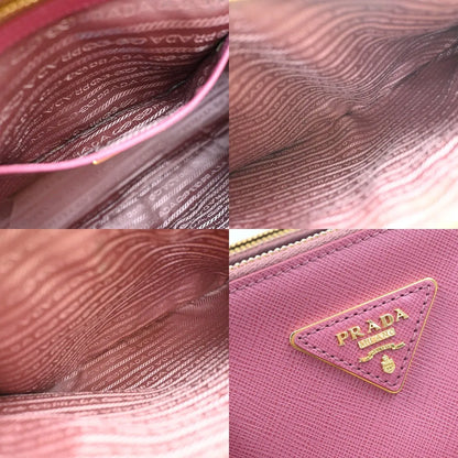 Prada Double Zip Lux Convertible Tote Saffiano Leather, Pink, Leather, Tote Bag