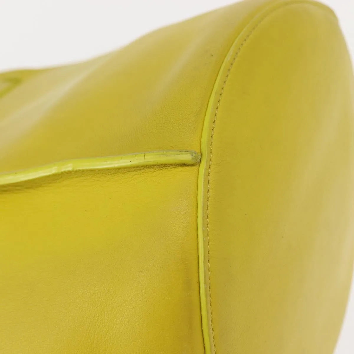 Celine Long Strap Big Bag Bucket Leather, Yellow, Leather, Handbag