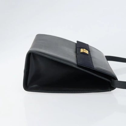 Salvatore Ferragamo Gancini Leather, Black, Leather, Shoulder Bag