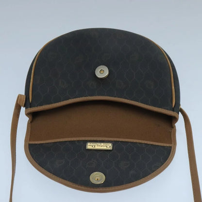 Christian Dior Vintage Honeycomb Flap Canvas and Leather, Black, PVC, Shoulder Bag