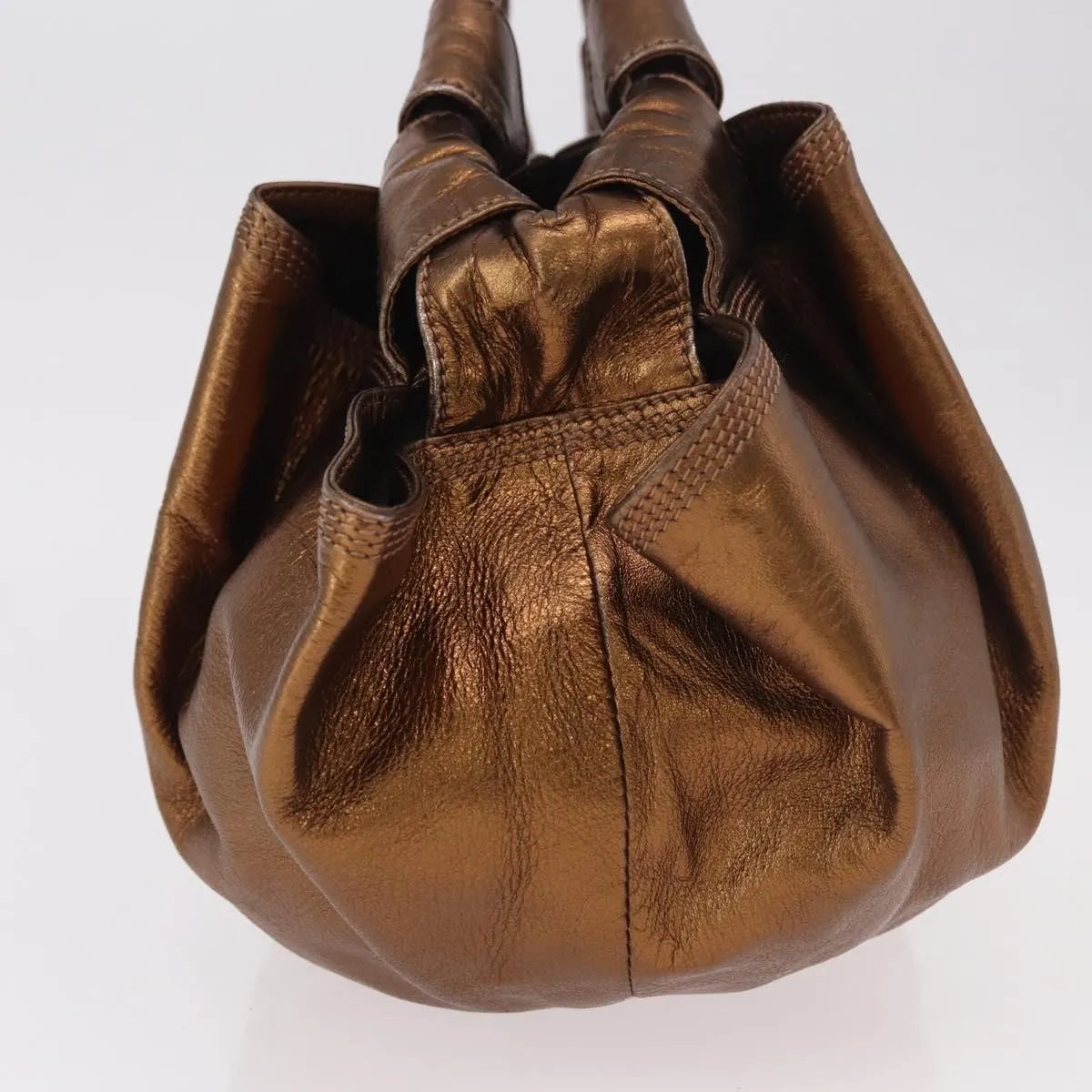Loewe Anagram Logo Nappa Aire Hand Leather, Gold, Leather, Handbag