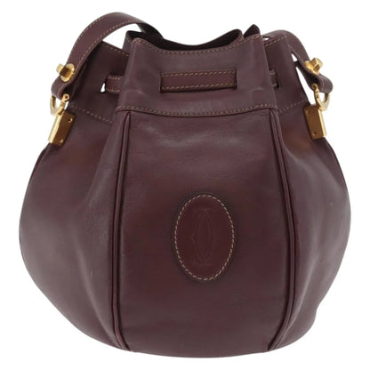 cartier Must de cartier Leather, Burgundy, Leather, Shoulder Bag