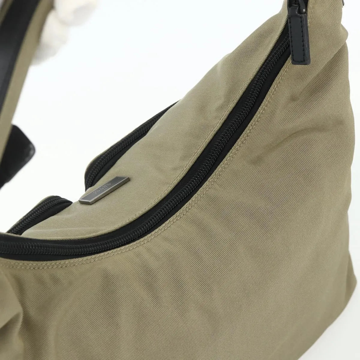 Gucci Double Pocket Hobo Nylon, Beige, Nylon, Shoulder Bag