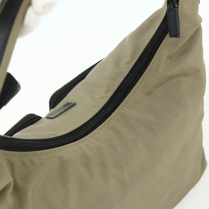 Gucci Double Pocket Hobo Nylon, Beige, Nylon, Shoulder Bag