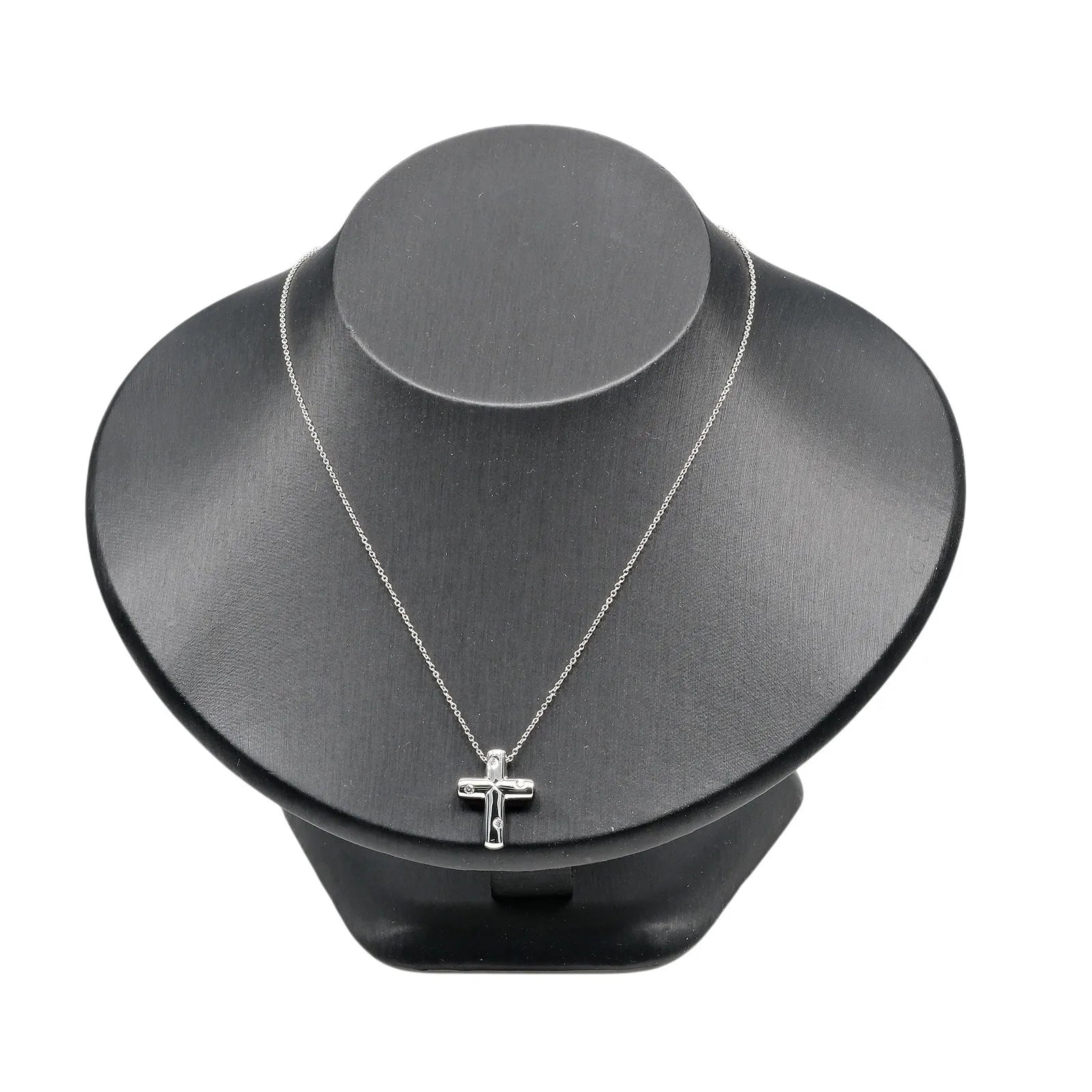 Tiffany & Co. Cross Pendant Platinum and Diamonds, Silver, Platinum, Necklace