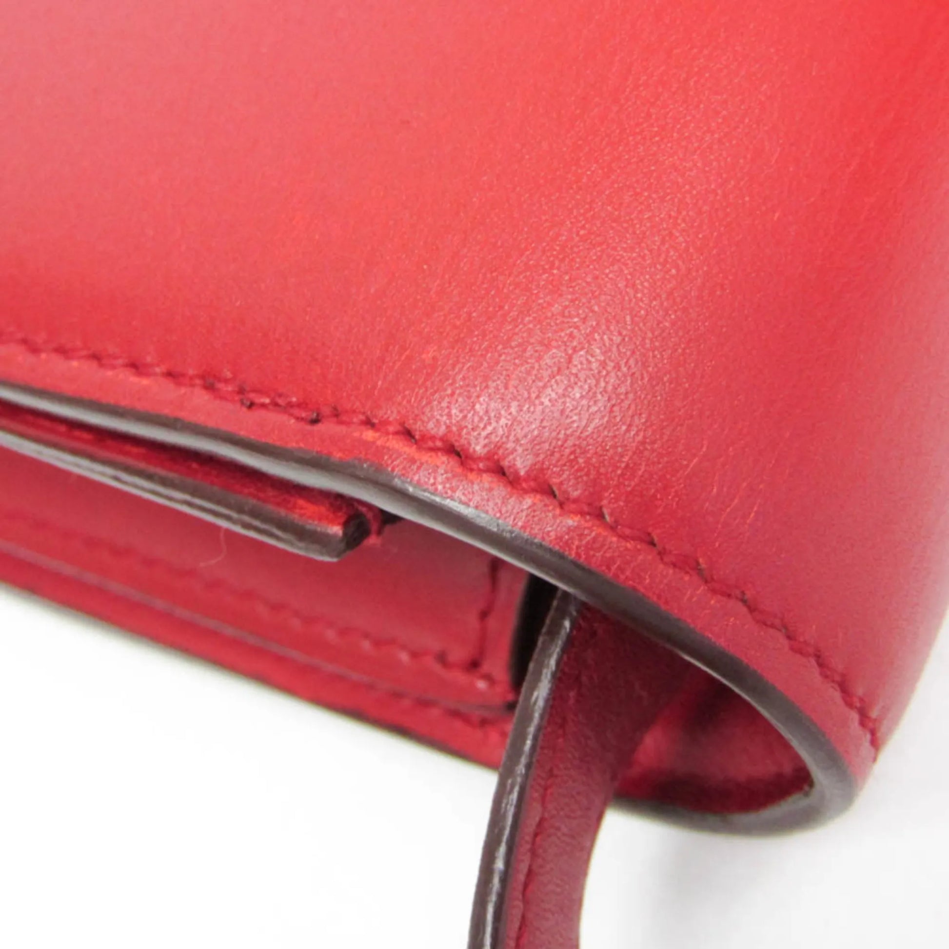 Celine Classic Box Smooth Leather, Red, Calfskin, Handbag