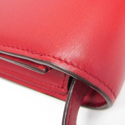 Celine Classic Box Smooth Leather, Red, Calfskin, Handbag