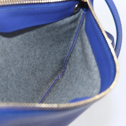 Celine Trio Leather, Blue, Leather, Shoulder Bag