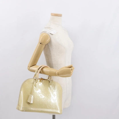 Louis Vuitton Alma Monogram Vernis, Beige, Patent Leather, Handbag