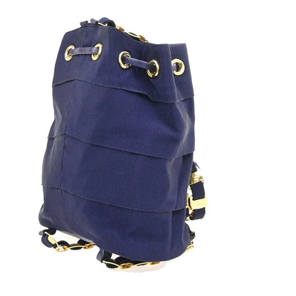 Salvatore Ferragamo Vara Chain Canvas, Purple, Canvas, Backpack