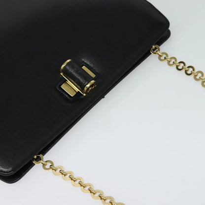 Salvatore Ferragamo Shoulder Leather, Black, Leather, Shoulder Bag