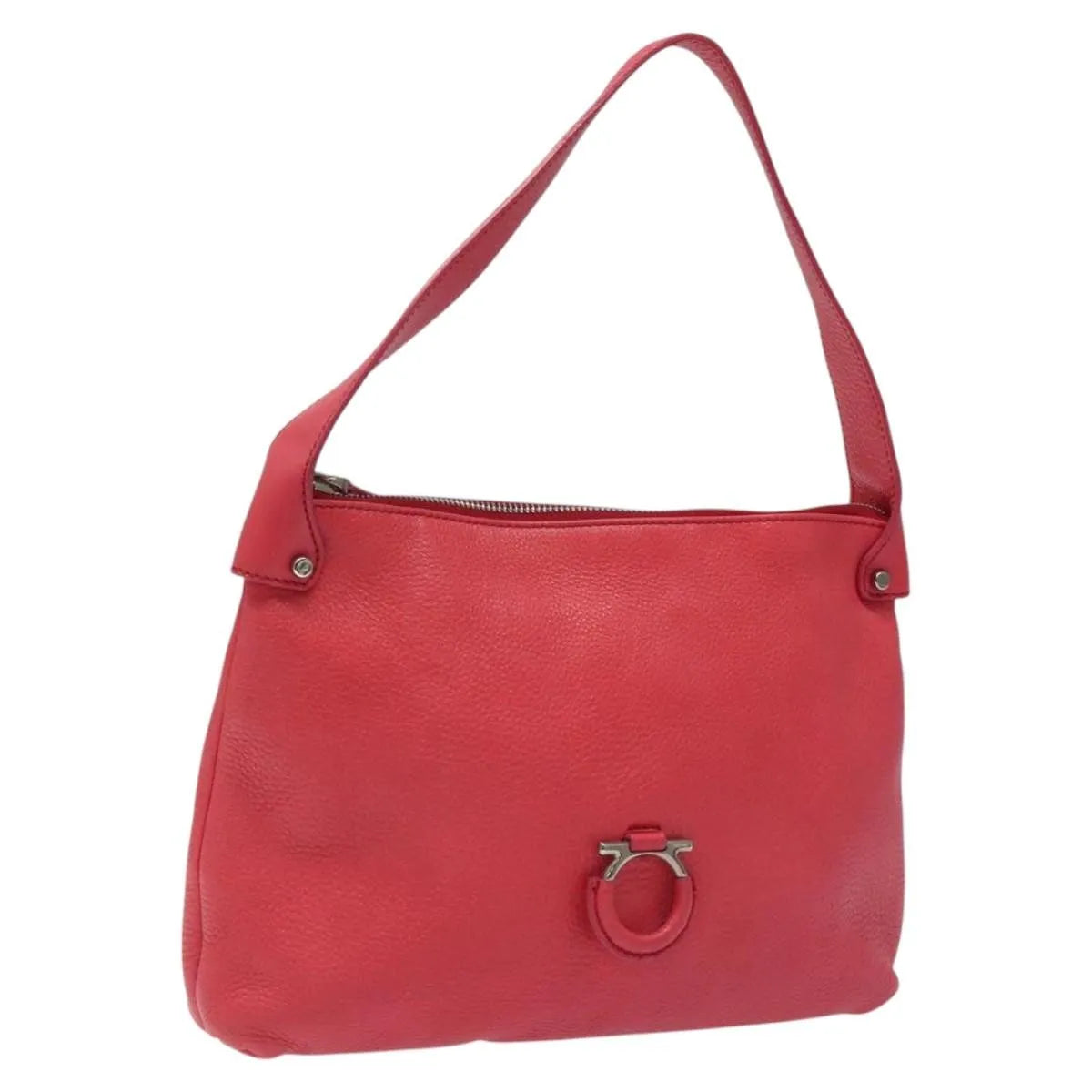 Salvatore Ferragamo Gancini Leather, Pink, Leather, Shoulder Bag