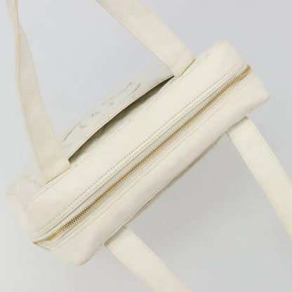 Chanel CC handbag Leather, White, Canvas, Handbag